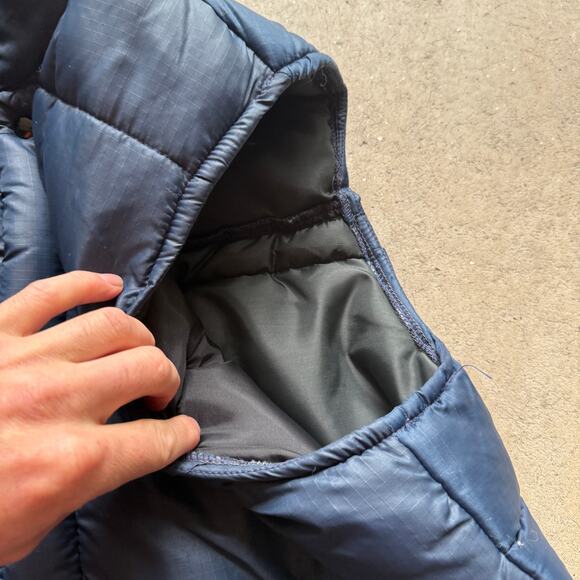 Men's Vintage 80's Navy Blue Snap Winter Outdoor Puffer Vest Jacket Sz Large - Picture 5 of 6